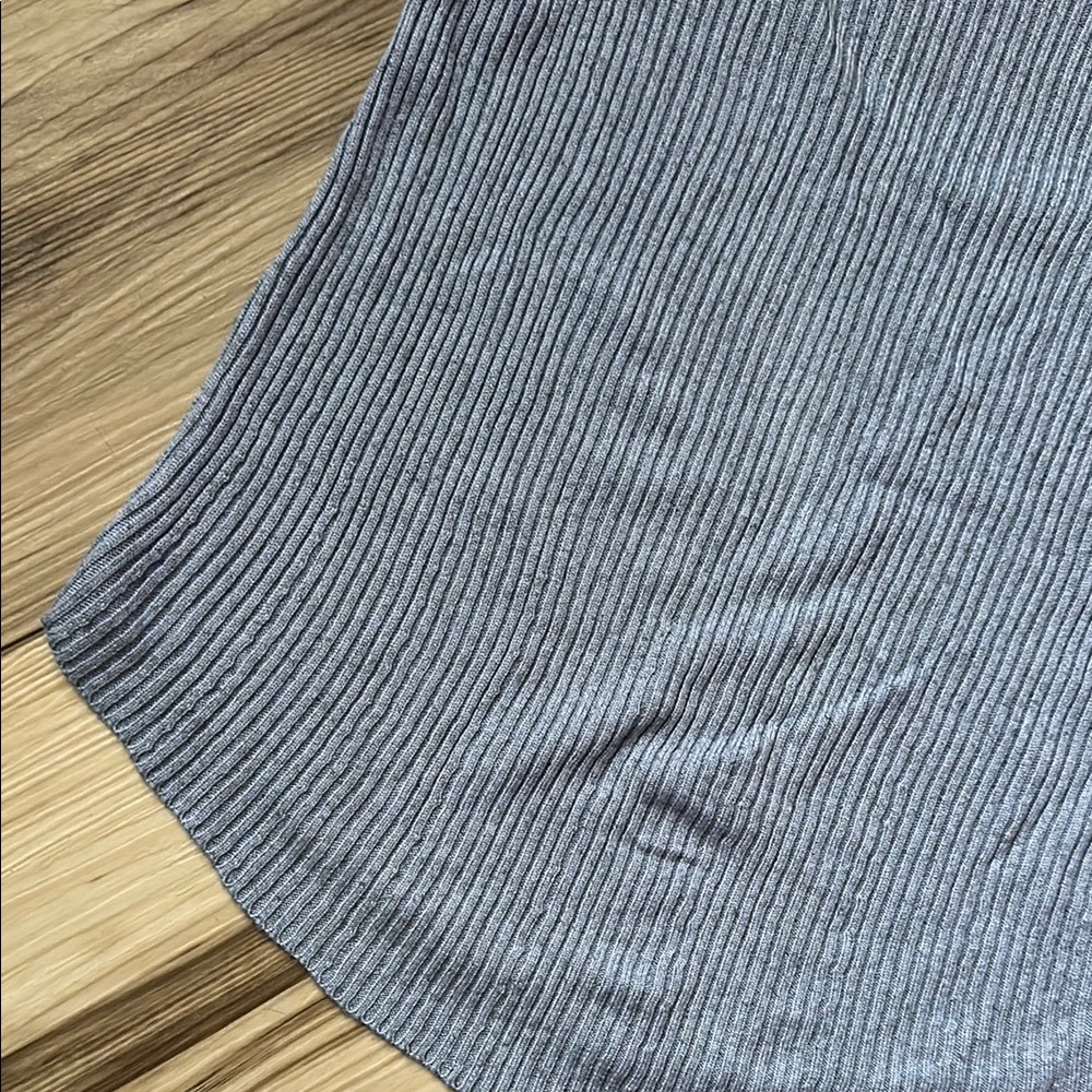 Blue Asymmetrical Ribbed Camisole - Picture 3 of 6